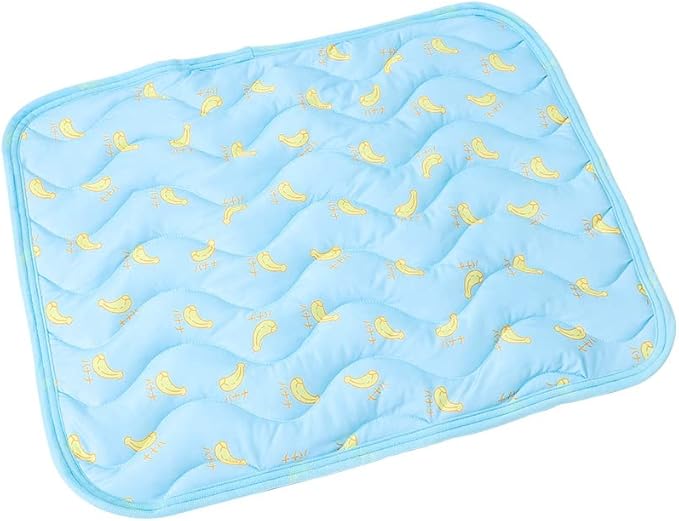 Pet Cooling Mat Cooling Fiber - Washable Non-Toxic Pet Indoor Outdoor Bed, Foldable Pee Pads for Dogs Settle Mat Cooling Dog Blanket Cat Cooling Pad (Blue, Small)