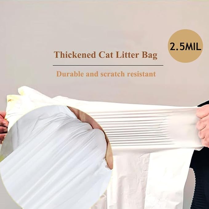 40 Count Cat Litter box Liners, Compatible with Automatic Cat Litter Box Thick Drawstring Heavy Duty Replacement Waste Trash Bags -20.5" x 17.7"
