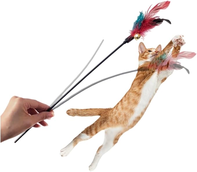 15-Pack Cat Feather Toys and Teaser Wand- Feather Toys for Cats，cat Feather Toy, cat Toys for Indoor Cats，Feather Stick cat Toy cat Teaser Wand - Feather Wand cat Toy