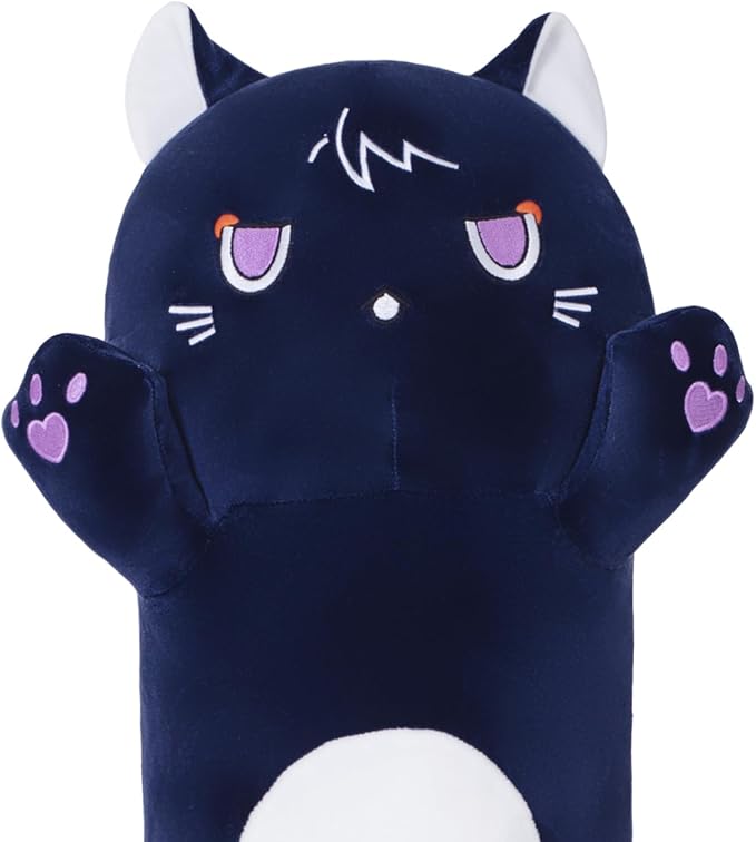 Cat Stuffed Animal Soft Long Plush Cat Pillow Cute Cat Long Stuffed Animals Soft Cat Plushies, Purple Kitten Plush for Kids Girlfriend(50cm/19.6inch)