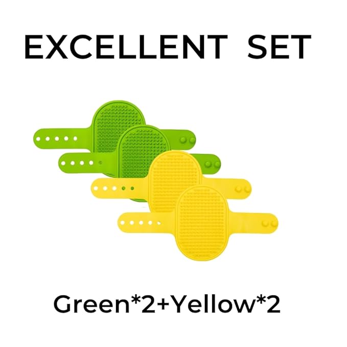 4 Pack Softer Self Groomer Wall Corner Massage Comb Scratcher Grooming Brush Tool Cleaning Tool Indoor for Long Short Fur Kitten Cats Dogs, Green