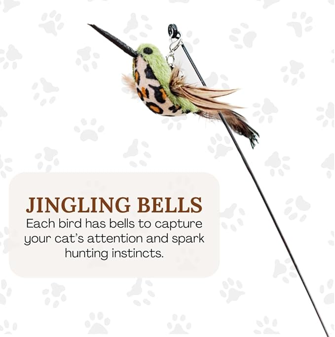 Cat Toy Any Surface Base Cat Wand Toy For Indoor Cats Toys For Boredom Wire Cat Toy Feather Wand Cat Toy Feather Cat Teaser Wand Birds Flying Bird Cat Toy Perfect For Home Alone Cat Toys Self Play