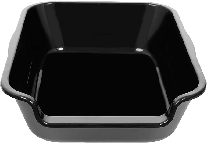 2 Pack of Extra Large Cat Litter Box (ABS Material), Low Entry Senior Litter Pen for Geriatric Kitty Big Cats, Jumbo Pet Safe Litter Boxes Tray for Indoor Pets Potty (Black, 20"L x 15.5"W)