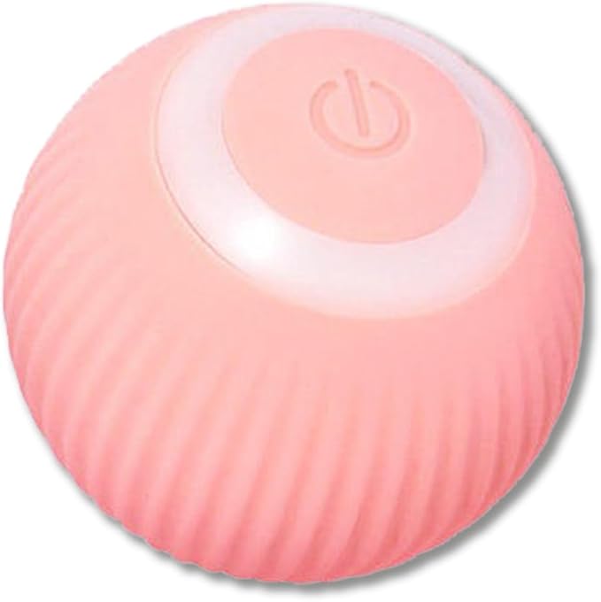 Interactive Smart Cat Ball,Quiet Cat Toys for Indoor Cats Adult Automatic 360° Rotating Kitten Toys,Intelligent Automatic Mobile Ball USB Charging Pet Toy,Fun Gift for Kitten. (Pink)