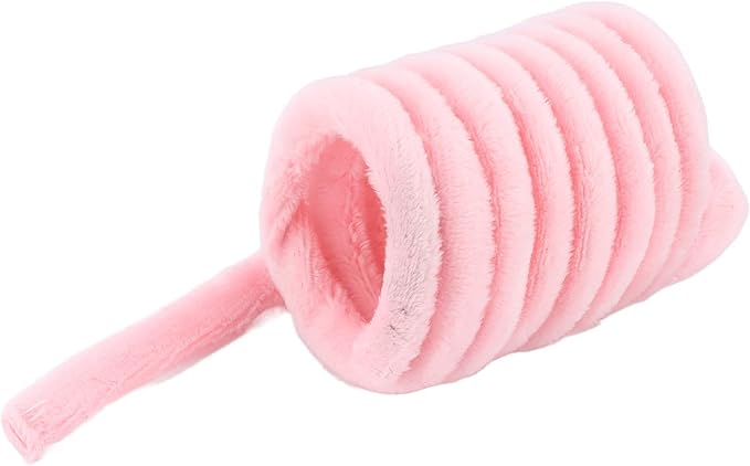Plush Cat Spring Toys, Colorful Interactive Cat Toys Cat Entertaining Toys, Colorful & Durable Plastic Spring Coils Attract Cats Providing Interactive Playtime and stimulating Their Instincts(Pink)