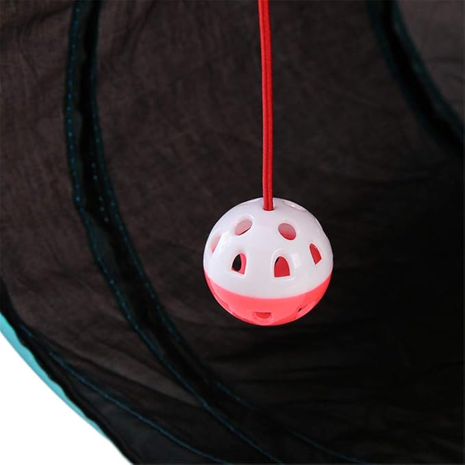 iHOO Cat Tunnels S-Way Crinkle Play Toys Collapsible Tube with Ball Maze Cat House Pet Interactive for Cat Puppy Kitten Rabbit 4-Way Tunnel