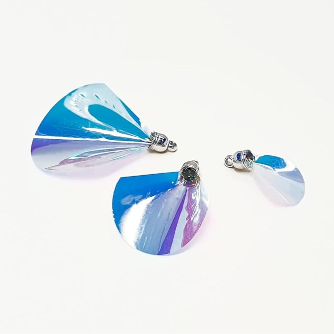 ABIBISGOMULSANG Cat Toy Clam Shaped Plyester Film Cat Play Exercise 3 picese Set, Large, middle, small, shining blue