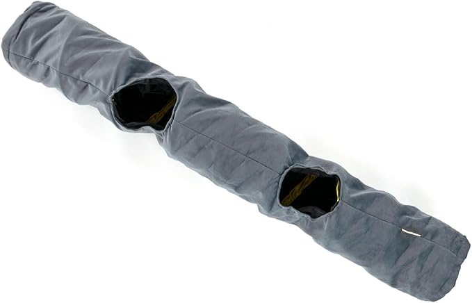 Velvet Fabric - Foldable/Collapsible - 55x8.66 Inches Cat Tunnel (Gray)