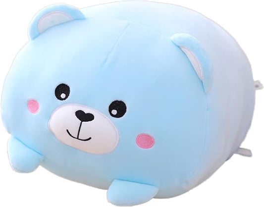 Cute Plush Bear Stuffed Squishy Animal Kawaii Sleeping Bear Pillow Gifts for Bedding Decor or Home Decor 8-Inch
