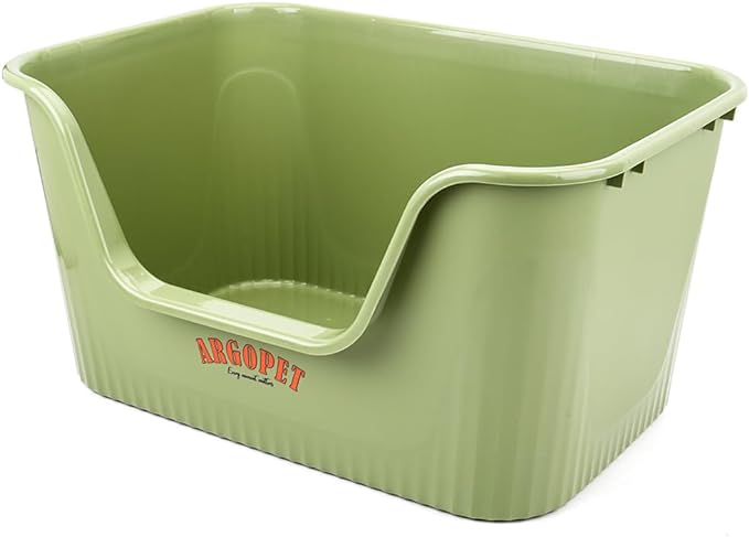 ARGOPET High Sides Cat Litter Box 25" L x 16" W x 13" H Extra Large Litter Box Jumbo for Multi Cat Households，Pet Safe Non-Stick Coating for Easier Cleaning & Superior Hygiene.(Green