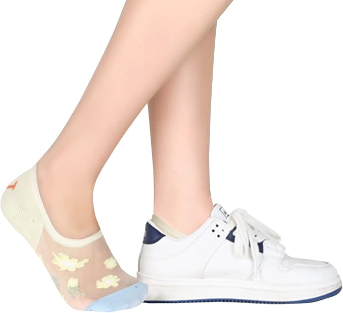 Benefeet Sox Sheer No Show Socks Women Girls Cute Thin Mesh Low Cut Liner Socks for Loafers Boat Shoes