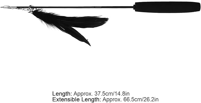 GLOGLOW Interactive Cat Toy, Funny Retractable Cat Wand with Bell for Indoor Cat and Kitten Playing(Black) & Animal Toys