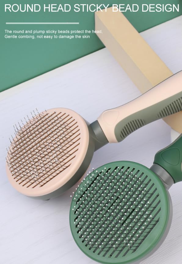 Pet Grooming Tool Needle Brush, Self Cleaning Slicker Brushes for Pet Grooming, Remove Undercoat, Shedding Hair from Long or Short Hair Pro.