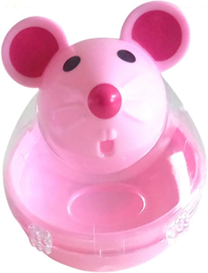 Beige Interactive Toys for Cats, Play Cat Toy Pet Cat Kitten Mouse Shape Treat Holder Food Storage Dispenser Chew Play Toy for Indoor Cat and Kitten Exercise Cat Mice and Animals Toys