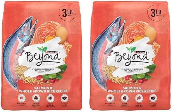 Beyond Purina Natural Wholesome Ingredients for Whole Health Dry Cat Food Salmon and Whole Brown Rice Recipe - 3 lb. Bag (Pack of 2)