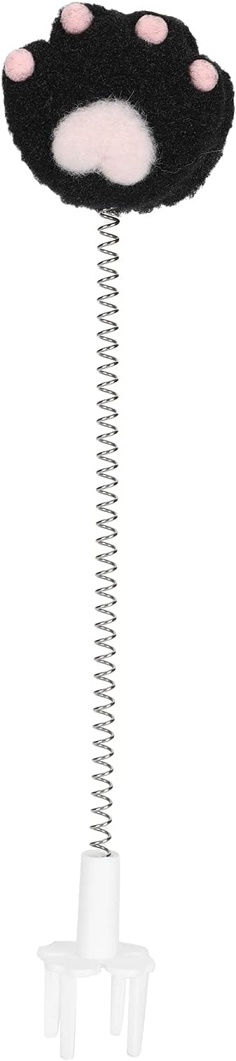 GLOGLOW Cat Teaser Wand, Metal Wire Spring Cat Toy Plush Teaser Interactive Toy for Indoor Cats Kitty Exercise and Play(Black) Mice & Animal Toys