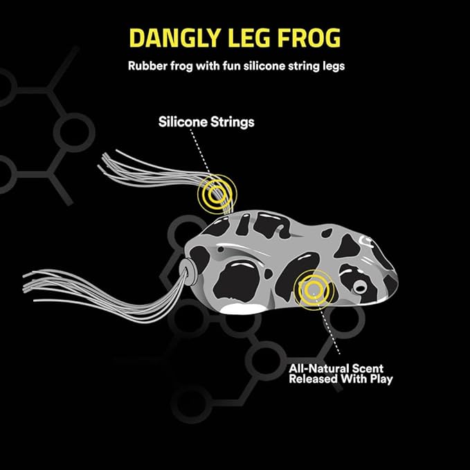 Playology Dangly Leg Frog Toy for Cats | All-Natural Scent and Silicone Strings for Engaging Play | Catnip Infused for Endless Fun!