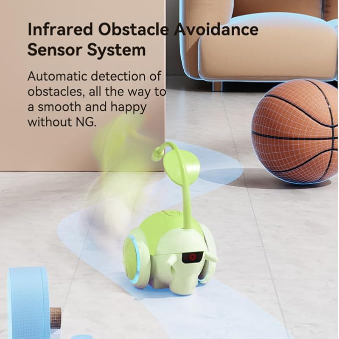 Remote Control Cat Toy with Three-Speed Adjustment,Snail Automatic Cat Toy Moving 4 Directions,Interactive Smart Sensing Cat Toys for Bored Indoor Adult Cats (Green)