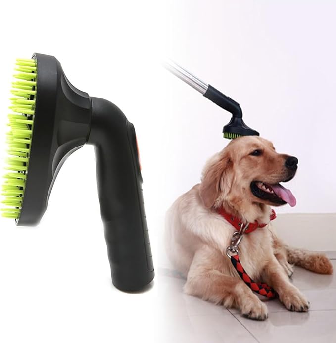 Pet Hair Brush, 1.25"(32mm) Vacuum Cleaner Attachment for Dog & Cat Grooming, 360-degree Rotatable Head, Easy to Wash, Fits Most Vacuum Cleaners, Green