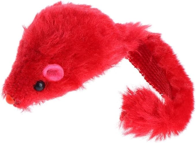 5Pcs Interactive Flocking Plush Mice Toys for Cats - Soft Kitten Catch & Training Play Toys,Flexible Indoor Exercise,Small Plush Biting Toys for Cat Tents,Beds & Houses-Perfect for Indoor Cats（Random）