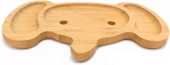 4914, Bamboo Food Plate for Snacks Appetizer Fruit Vegetable | Children Meal Plate | Picnic Kitchen Party | Eco Friendly Plates, Elephant Face Shaped, 11.5"x7.5", 10 Pack