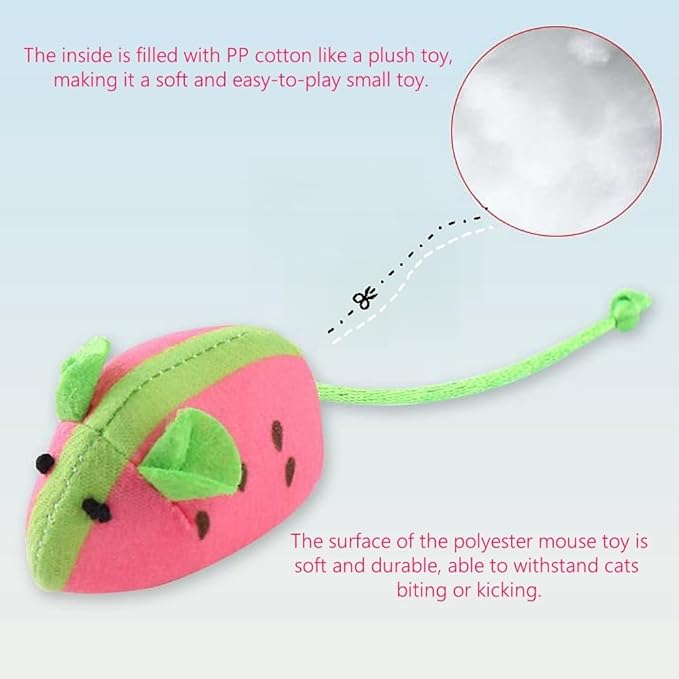 Cat Mouse Toys Catnip Cat Toys Cat Mice Toys Interactive Catnip Toy for Indoor Kittens Cats Set of 5