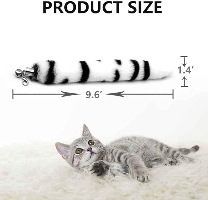 LASOCUHOO Cat Worm Toys, (3 Packs) Interactive Cat Wand Replacement, Cat Wand Refill Attachments for Indoor Cats, Fit for Most Cats