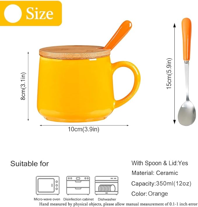 BigNoseDeer Kawaii Fox Mug Cute Mugs with 3D Fox Inside Ceramic Coffee Mug with Lid and Spoon Cute Stuff Birthday Gifts Cute Gifts For Women 13.5oz