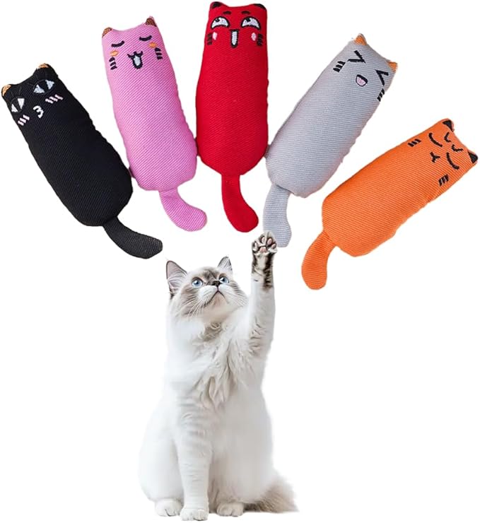 Catnip chew Toy, Cartoon Mouse cat chew Toy with Catnip, 5 Pieces, Cats and Kittens