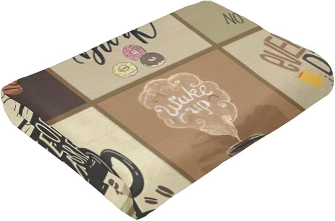 Coffee Blanket for Men Coffee Throw Blanket Coffee Decor Stuff Merch Cozy Flannel Warm Soft Plush Lightweight Fleece Fuzzy Bedding Coffee Gifts for Coffee Lover Woman Girls Couch Sofa Bed 50"X40"