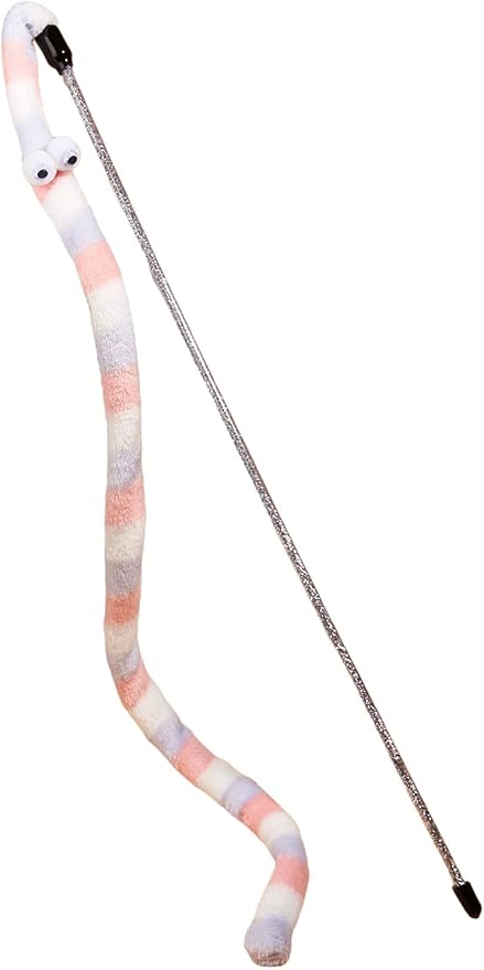 QWINEE Cat Wand Toys, Cat Interactive Toy, Cat Toys for Indoor Cats, Interactive Teaser Toys for Kitty Kitten Multicolor One Size