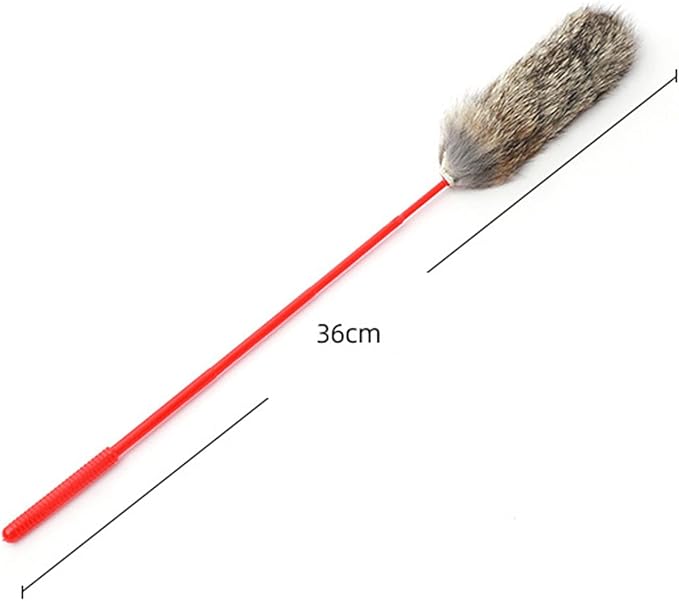 Interactive Cat Toy, Bite Resistant Cat Toys for Indoor Toys Soft Flexible Cat Teaser Wand Toy Plush Cat Teaser Wand Toys for Training(Grey)