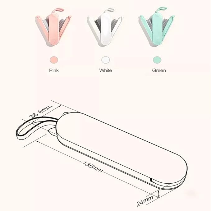 2-Sided Pet Grooming Brush for Dogs & Cats, Self-Cleaning Sliver Brush for pet - Comb for Grooming Long Haired & Short Haired Dogs, Cats, Rabbits & More - Deshedding Tool, Cat Brush (Pink)(W-482)