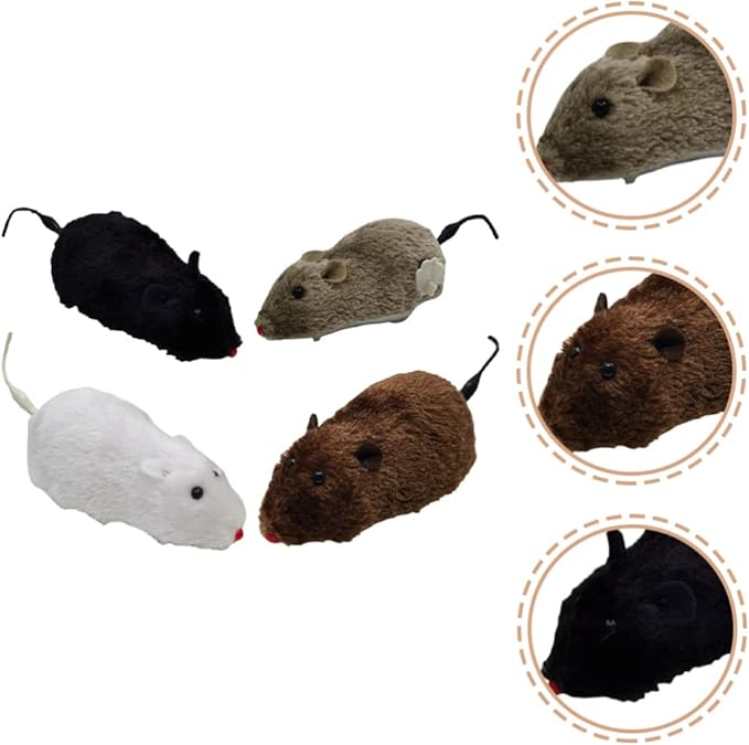 Kisangel Puppy Toys Puppy Toys Puppy Chew Puppy Teething 4pcs Wind Up Mice Clockwork Racing Mice Interactive Cat for Cat Kitten Party Favor Puppy Chew Puppy Teething Kitten Toys Kitten Toys