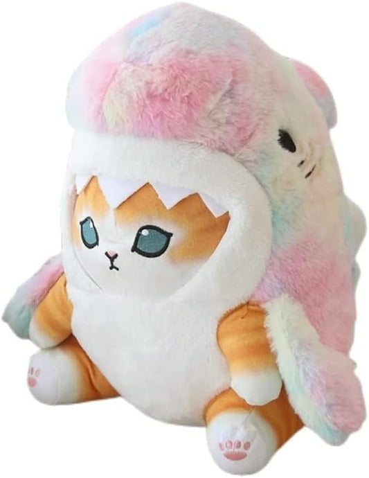 Shark Cat Plush Toy, Cute Fried Shrimp Shark Stuffed Animals Doll, Kawaii Shark Cat Plush Pillow Toy Birthday for Kids Boys Girls (12inch, Colorful)