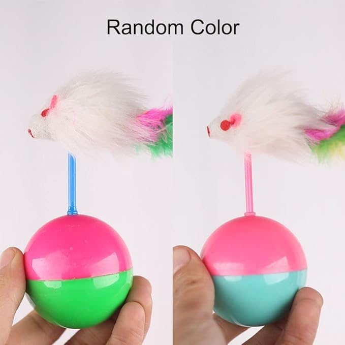 HomeSoGood 2pcs Tease cat Tumbler mice Toys,False Feather Mice Ball Toys Kitten Pet Dog(Mix)