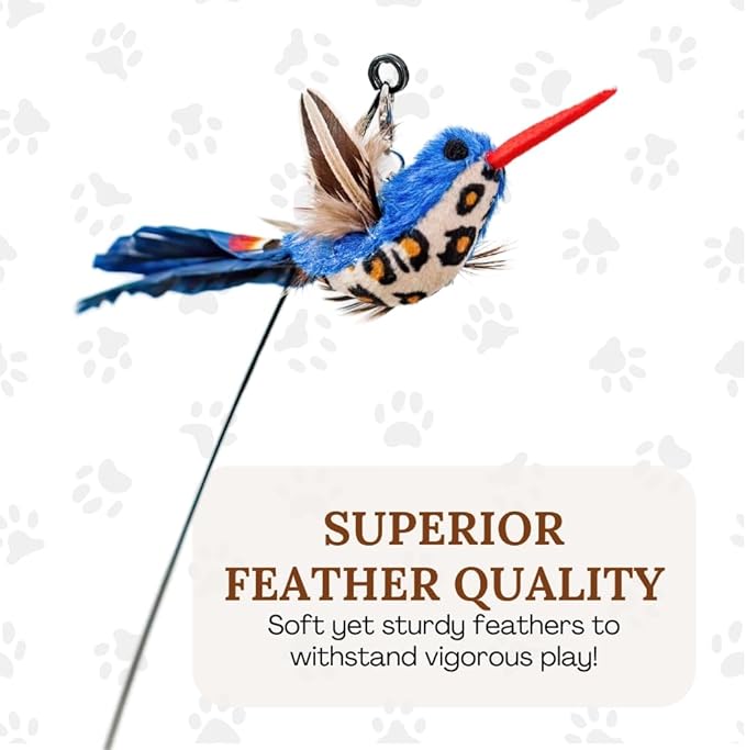 Cat Toy Any Surface Base Cat Wand Toy For Indoor Cats Toys For Boredom Wire Cat Toy Feather Wand Cat Toy Feather Cat Teaser Wand Birds Flying Bird Cat Toy Perfect For Home Alone Cat Toys Self Play