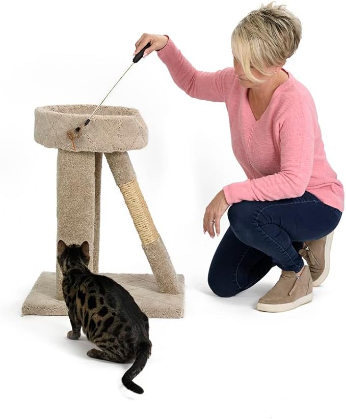 RompiCatz Adjustable Retractable String Wand and Interactive Cat Toy, Mouse