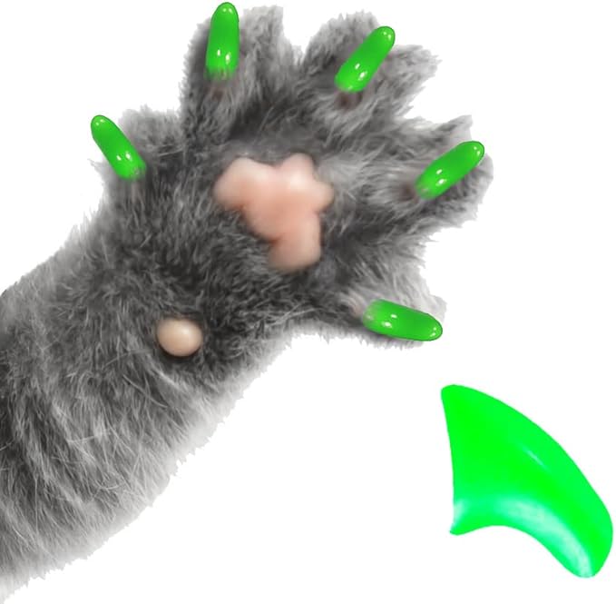 60 Piece Soft Nail Caps with Adhesive for Cat Claws - Cool Mint Green Large