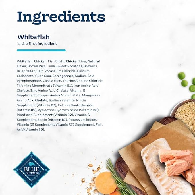 Blue Buffalo Blue Tastefuls Spoonless Singles Whitefish and Tuna Entree Adult Pate Wet Cat Food, 2.6 oz., Case of 10