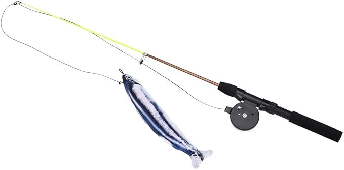 Cat Feather Toys Wand, Plastic Simulation Telescopic Pet Cat Funny Teaser Dangler Rod Stick with Feather, Catnip Interactive Training Toy for Indoor Cats Kitten Play Chase