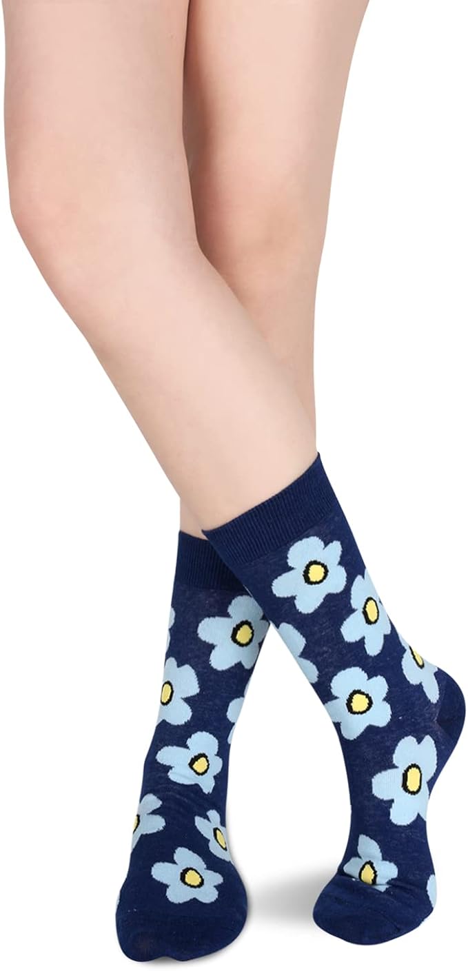 Benefeet Sox Womens Novelty Funny Crew Socks Girls Cute Animal Colorful Floral Patterned Silly Funky Casual Cotton Socks