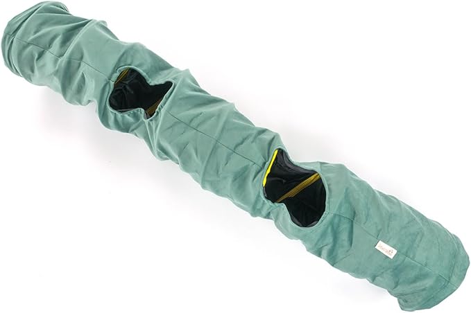 Velvet Fabric - Foldable/Collapsible - 55x8.66 Inches Cat Tunnel (Nile Green)