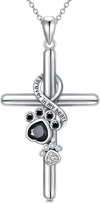 925 Sterling Sliver Yorkshire/Corgi/Labrador/Pug/Bulldog/Paw Print/Cross Necklace Cute Puppy Dog Necklace Jewelry Birthday Gifts for Women Girls Dog Lovers