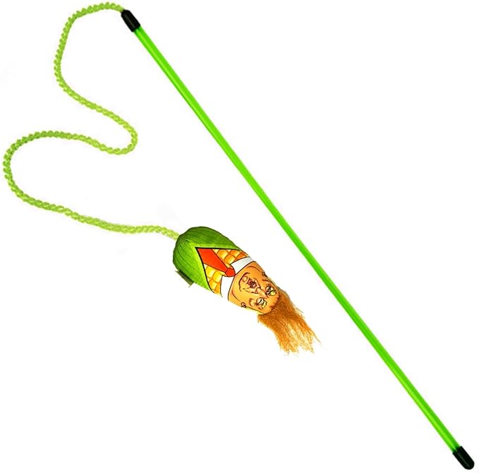 Interactive Cat Toys Donald Trump Cat Toy, Trump Doll Feather Cat Wand Toy, Catnip Toys, Cat Teaser Wand String, Cat Fishing Pole Toy,Kitten Play Exercise Toys,Halloween