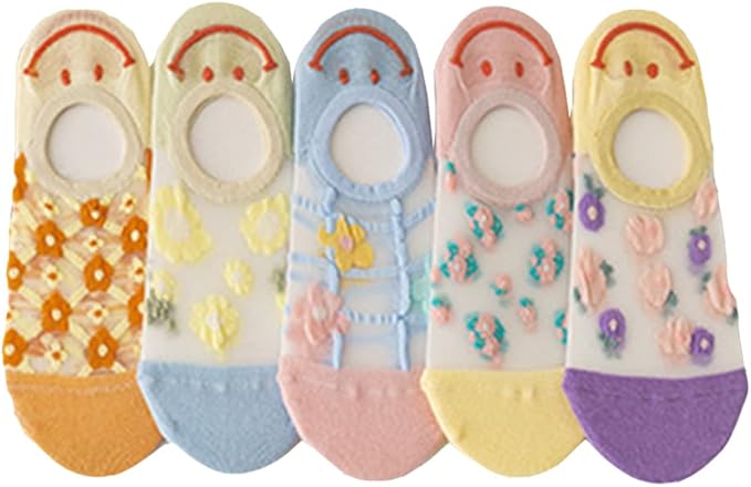 Benefeet Sox Sheer No Show Socks Women Girls Cute Thin Mesh Low Cut Liner Socks for Loafers Boat Shoes