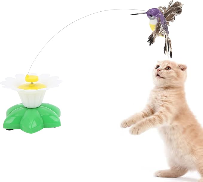 Hztyyier Interactive Electric Flying Bird Lifelike Flying Movement Funny Exercise Electric Flutter Rotating Kitten ToysCat Toys Cat Toys
