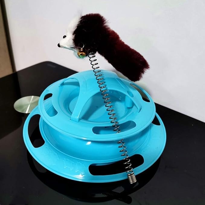 Pet Cat Kitten Teaser Spring Mouse Interactive Turntable Replacement Random Color