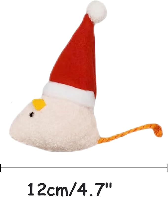 6-Pack Catnip Cat Mice Toys with Cute Christmas Hats - Holiday Cat Plush Toy Set for Cats & Kittens, Festive Interactive Catnip Mice for Indoor Cats, Durable & Fun Christmas-Themed Cat Toys-Style 2