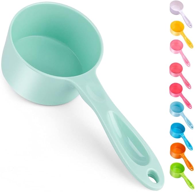 Super Design 1/2 Cup Dog Food Scoop for Container Melamine Measuring Scoop for Dogs Cats Birds and Rabbits Pet Food Feeding Scoop Dishwasher Safe - Baby Green
